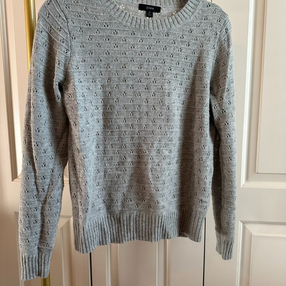 J. Crew Alpaca Blend Eyelet Sweater, size S